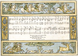 La chasse est ouverte et il est presque jour et Harry notre roi est parti chasser, illustration de chanson de 